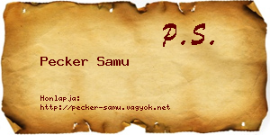 Pecker Samu névjegykártya